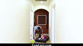 Hot Teen Flashes Tight Pussy For Pervy Stepdad