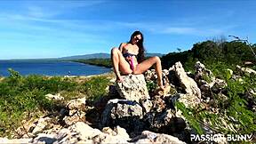 moaning so hard watching perfect model masturbate shaved pussy publicly