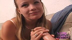 wanna see this barely legal petite dream girl slobber on dildo while fingering shaved pussy?