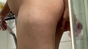 my petite arab beauty masturbates wet in steamy shower