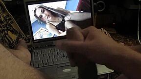 i'm masturbating my huge cock to porn exploding in massive slow-mo cumshot!!