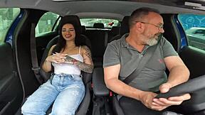 anna belutti you little slut sat on driver's bare cock right?!