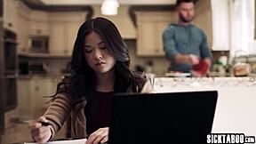 Jealous Asian Teen Lulu Chu Fucked Hard After Masturbation And Blowjob With Slimthick Vic