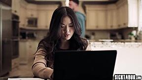 Jealous Asian Teen Lulu Chu Fucked Hard After Masturbation And Blowjob With Slimthick Vic