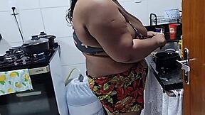 chubby stepmom big tits leaves party for stepson kitchen pussy fuck