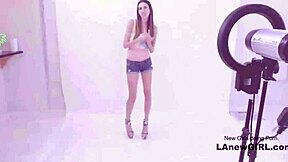 chic natural brunette pounded deep at modeling audition sofa