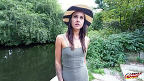 german scout jenny stella chats then bends for rough anal