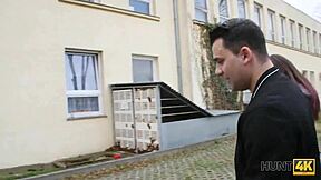 HUNT4K: SHAVED PUSSY POUNDED HARD WHILE BF WATCHES CLOSE