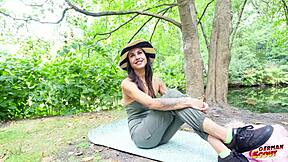 german scout jenny stella chats then bends for rough anal