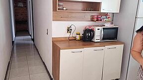 risky fuck with hubby's best friend while he's showering, bareback pounding his wife's tight pussy?