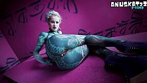 s-solo tattoo slut fists her gaping asshole with toys and plugs stretching wide