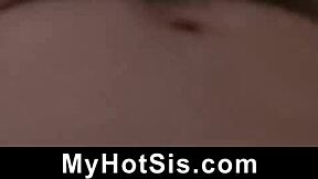 Stepsis shows bald pussy ready for stepbro's hardcore ride?