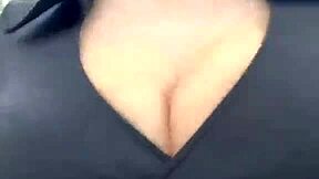 Stepmother's Massive Boobs Bounce On Outdoor Walk!