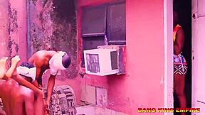 Epic Threesome: Slim Amateurs Ride African BBC and Bang King's Huge Dicks Cowgirl Style