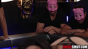 Ebony Teen Gangbanged Hard by Step-Aunt and Uncles!