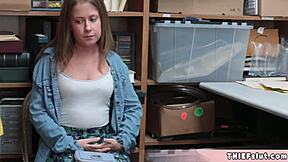 Petite Brooke caught shoplifting gets punish-fucked hard by California cop