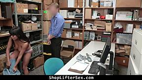 Thief Bent Over In Back Office: Big Tits Latina Punished With Rough Doggystyle And Cowgirl By Cops!