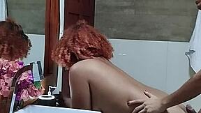 jovem brasileira ebony big tits ass deepthroats monster cock creampie hotel bathroom 📹🍑💦