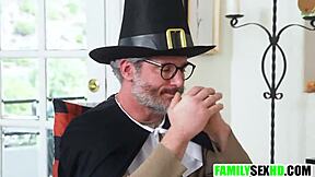 stepfamily thanksgiving turns into taboo group fuckfest