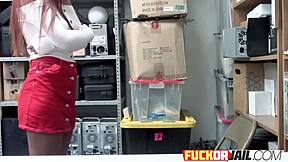 Gorgeous Ginger's Tight Ass Begs For Horny Desk Pounding!