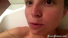 Blonde teen strips nude on erotic Germany art trip