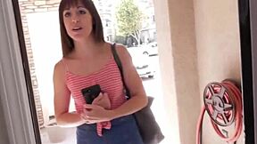 flawless model struts in then daddy roughly fucks her on sofa