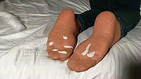 check out these outstanding suntanned pantyhose feet compilation