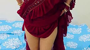 how does cute saree bhabhi moan when devar smokes then rams her tight pussy rough in hindi?