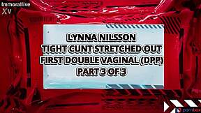 Lynna Nilsson's tight cunt stretched by first double vaginal threesome?