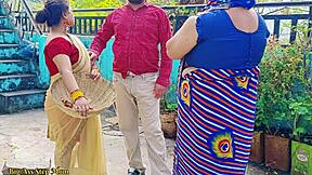 Hot Indian Step Mom and Daughter Ride Young Cock Outdoors