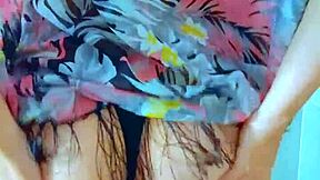 wanna watch this brazilian beauty's wet thong shower tease?