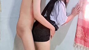 Chubby japanese student rides cock cowgirl after school creampie