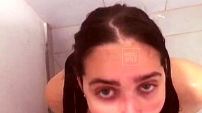 I Gave a Soft Hot Blowjob in the Bath Till Covered in Cum