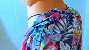 wanna watch this brazilian beauty's wet thong shower tease?