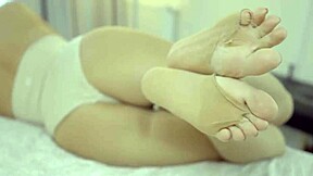 sexy blonde milf's nylon feet beg for your hot cum fetish