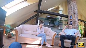 for cash the old guy lets a stranger fuck his hot young wife while he watches