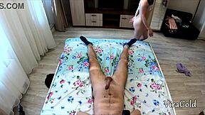 stepdaddy bends pretty blonde margarita over for homemade doggy and cum 😍🍆💦