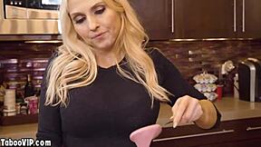 Lesbian stepmom fingers stepdaughter's pussy in taboo play