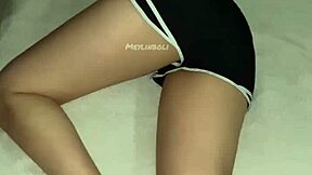 my best friend's wife cheats filling her shaved pussy with my cum while he's gone