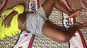 cute young african ebony teen fucked raw in panties by mature friend