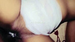 sri lankan girlfriend cheats riding boyfriend's cock doggystyle while husband works office