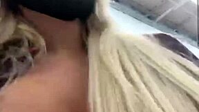 Teen Blonde Flashes Massive Tits in Public Outdoors
