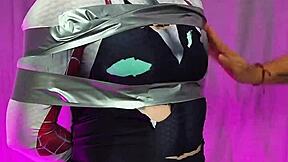 Gwen Stacy Swallows Huge Cumshot In Kinky Cosplay Blowjob