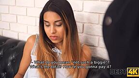 that leather couch perfect for pounding cute russian teen debtor hard?