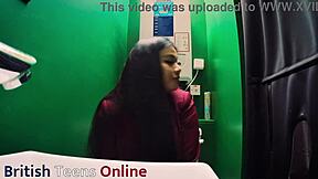 student gulps stranger cock at gloryhole booth