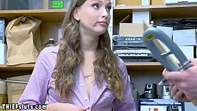 Teen Thief Steals Anal Plug Punished Cop Garage Fuck