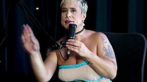 mixed crowd watches milf pick her battles after dud just joana on sheer red