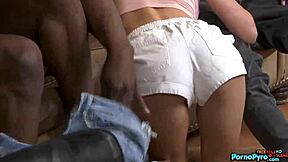 Stepdaddy Makes Daughter Maya Woulfe Suck Two Monster Black Cocks