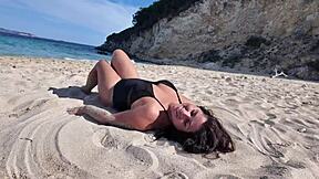 ever fucked a curvy horny stepmom on public beach with huge tits?