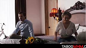 young guy tastes tattooed milf mother-in-law big ass tits